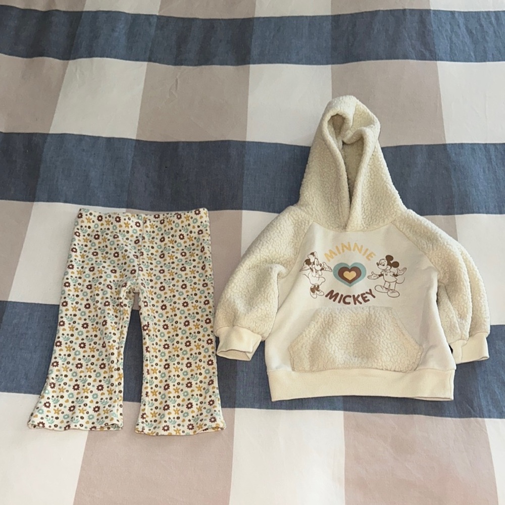 Disney Minnie Mouse Baby Floral Pants and Hooded Sweatshirt
